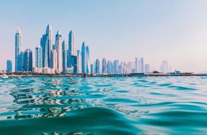 A luxury penthouse in one of Dubai’s iconic developments with panoramic views of the city skyline