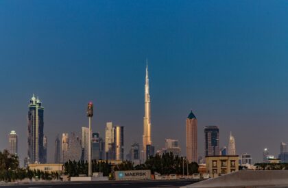 A panoramic view of Dubai's skyline, showcasing prime real estate areas for investment in 2025