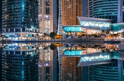 An artist’s rendering of a future off-plan property development in Dubai, showcasing upcoming residential or commercial buildings.