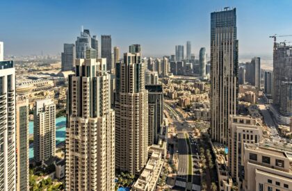 Comparison between luxury villas and affordable apartments in Dubai’s real estate market, showing diverse property options for different budgets.